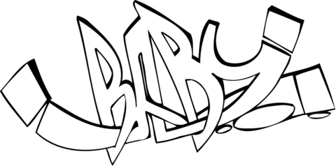 Baby Graffiti  Coloring Page